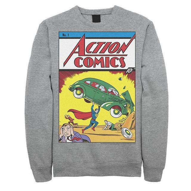 Mens DC Comics Superman No.1 Comic Cover Sweatshirt Athletic Grey Product Image