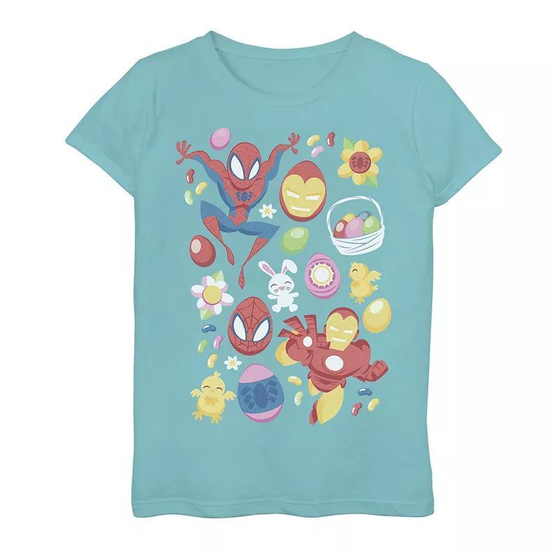 Girls 7-16 Marvel Spider-Man & Iron Man Easter Baskets Tee, Girls Product Image