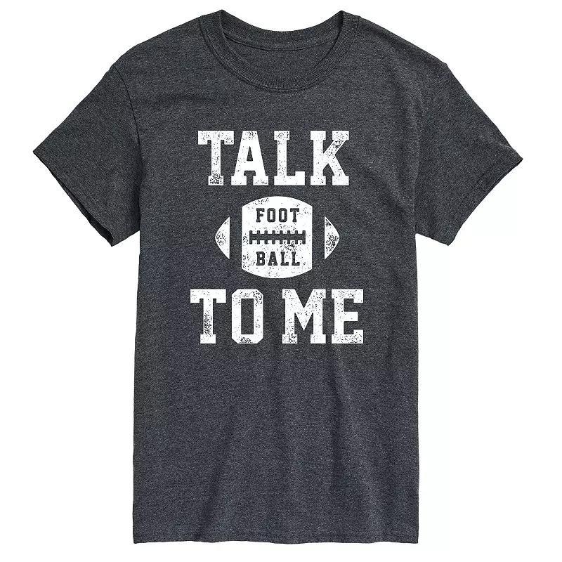 Big & Tall Talk Football To Me Tee, Mens Grey Gray Product Image