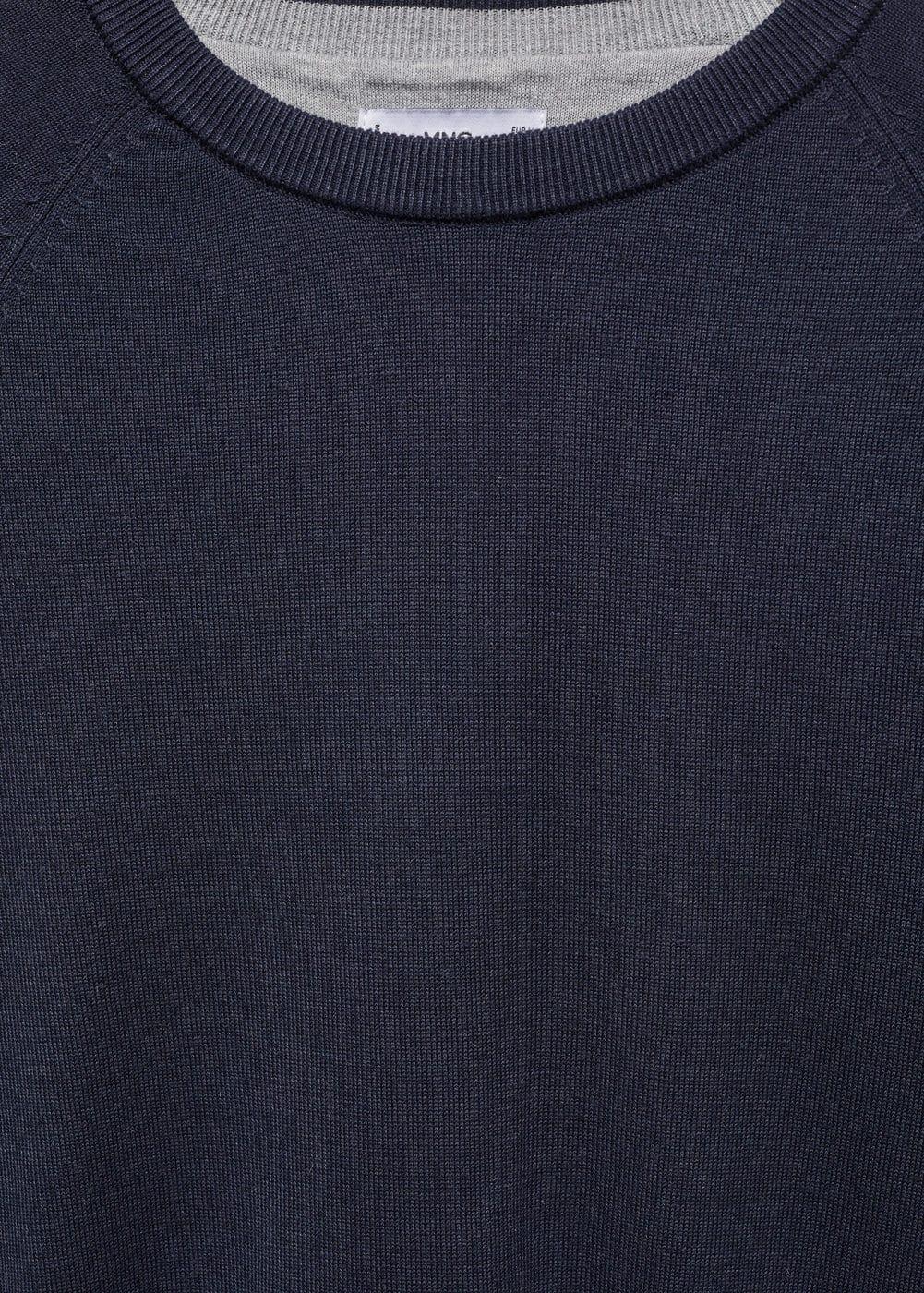 MANGO MAN - Fine-knit cotton sweater dark navyMen Product Image