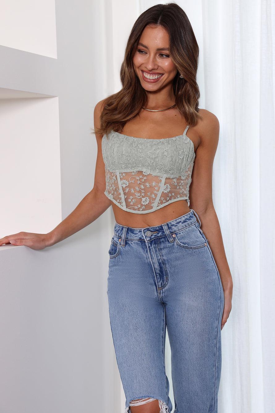 Dreamy Location Crop Top Sage Product Image