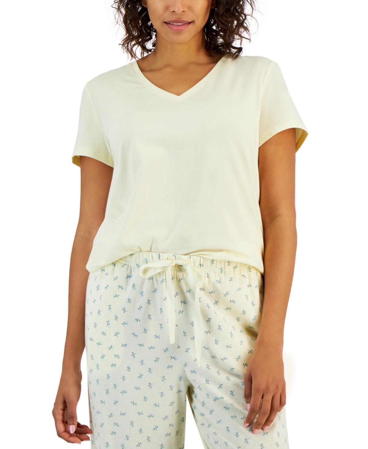 Charter Club Womens Solid V-Neck Short-Sleeve Sleepwear Top, Created for Macys Product Image