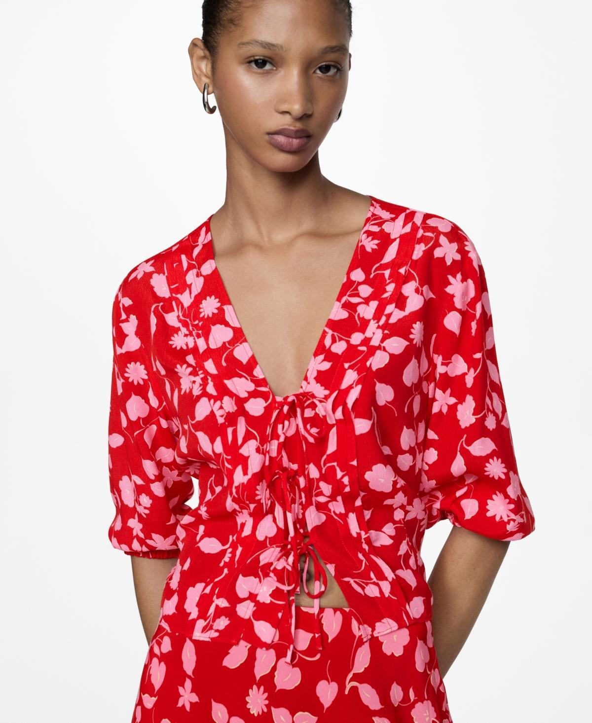 Mango Womens Bow Printed Blouse product image