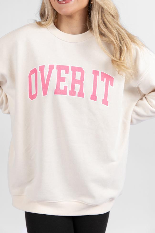 Over It Cream Oversized Graphic Sweatshirt Product Image