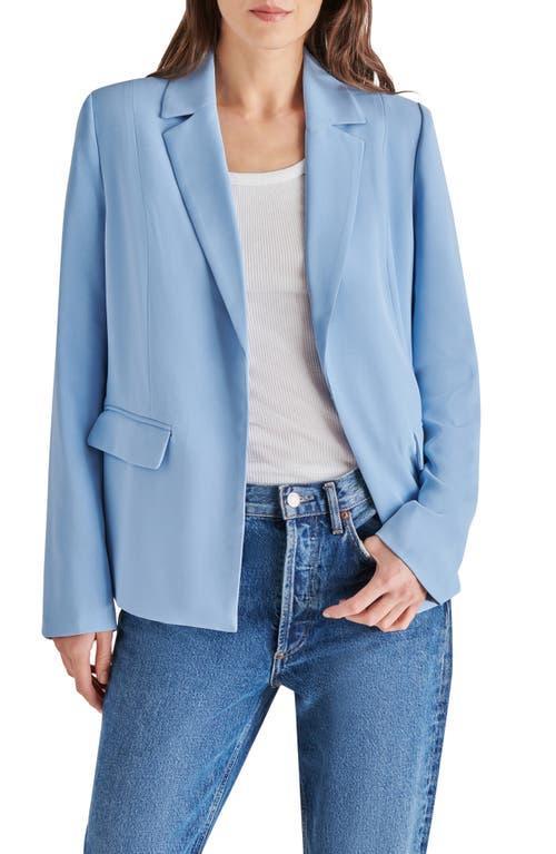 Steve Madden Payton Notch Collar Long Sleeve Side Pocket Fitted Blazer Product Image