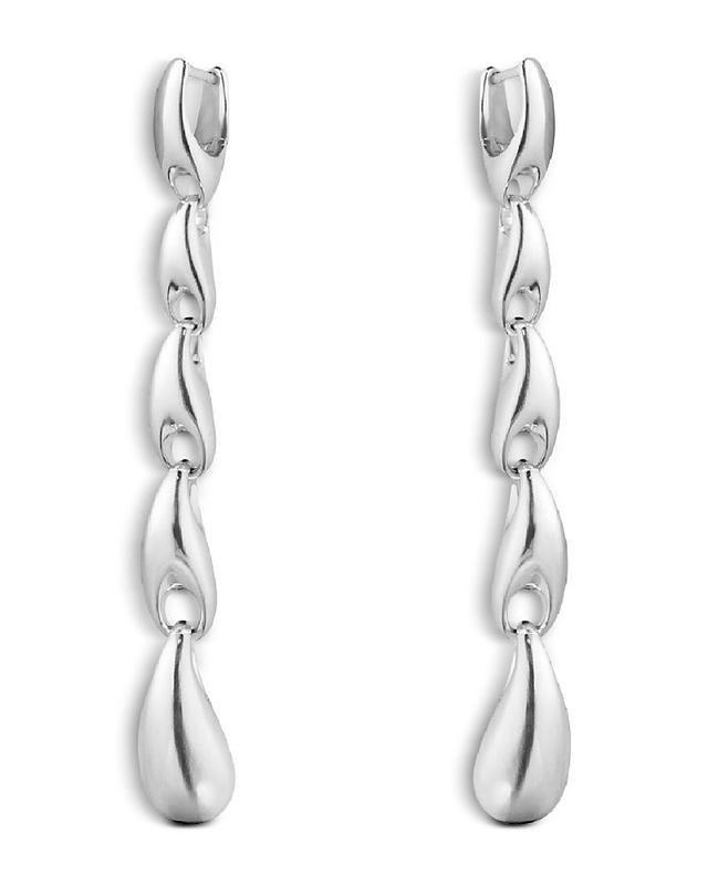 Georg Jensen Sterling Silver Reflect Polished Link Long Drop Earrings Product Image