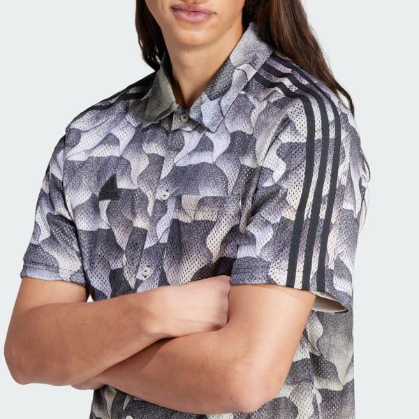 Tiro Allover Print Mesh Resort Shirt Product Image