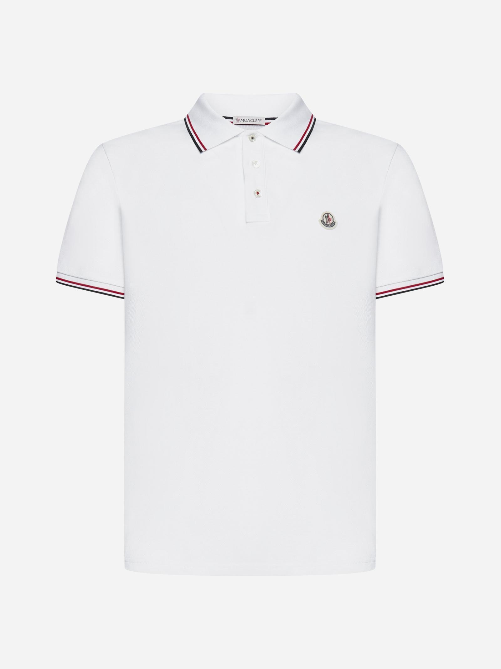 Logo-patch Cotton Polo Shirt In White Product Image