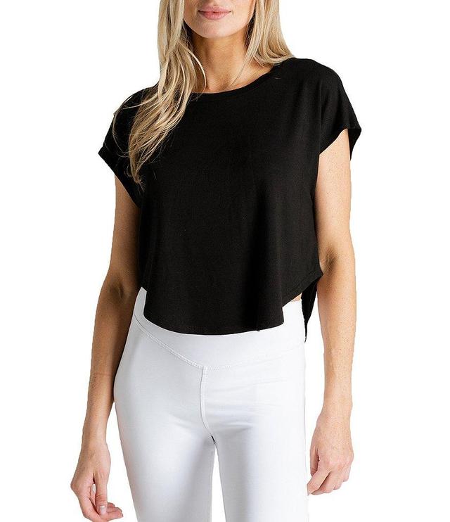 JALA Easy Boat Neck Short Sleeve Cropped Shirt Product Image