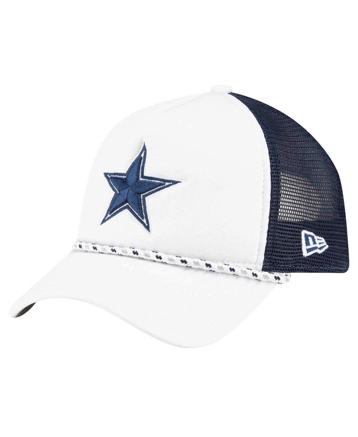 Mens New Era /Navy Dallas Cowboys Court Sport Foam Front A-Frame 9FORTY Adjustable Trucker Hat Product Image