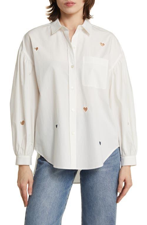 Womens Janae Cotton-Blend Heart Cut-Out Shirt Product Image