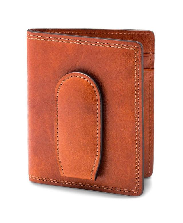 Bosca Mens Wallet, Dolce Leather Front Pocket Bifold Wallet with Magnetic Clip - Amber Product Image