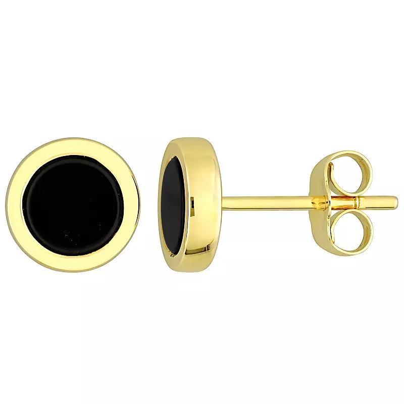 Stella Grace 14k Gold Round Black Onyx Stud Earrings, Womens Product Image