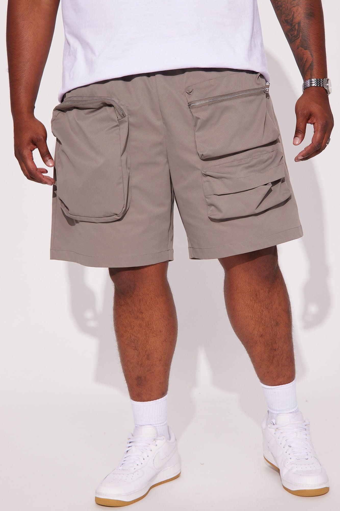 Starstruck Utility Cargo Shorts - Grey Product Image