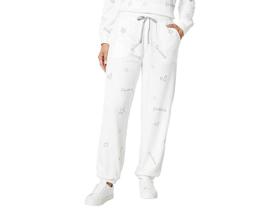 Splendid Virtue Embroidered Joggers (Ivory) Women's Clothing Product Image