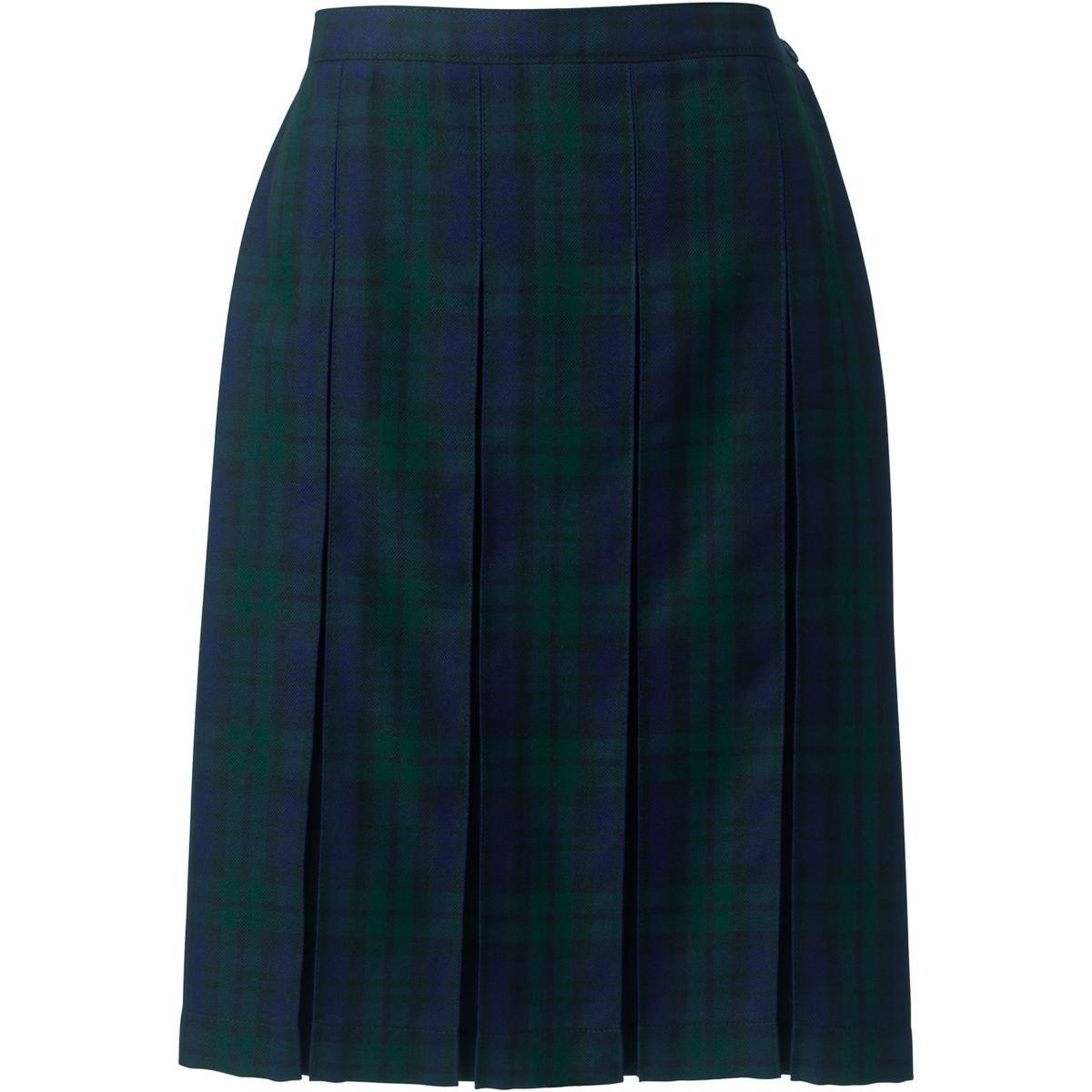 Womens Lands End School Uniform Plaid Box Pleat Skirt Blue Large Plaid Product Image