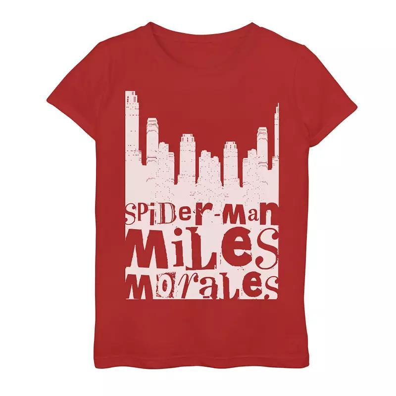 Girls 7-16 Marvel Spider-Man Miles Morales City Skyline Graphic Tee, Girls Product Image