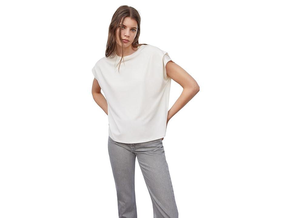 MANGO Malbec Top (Ecru) Women's T Shirt Product Image