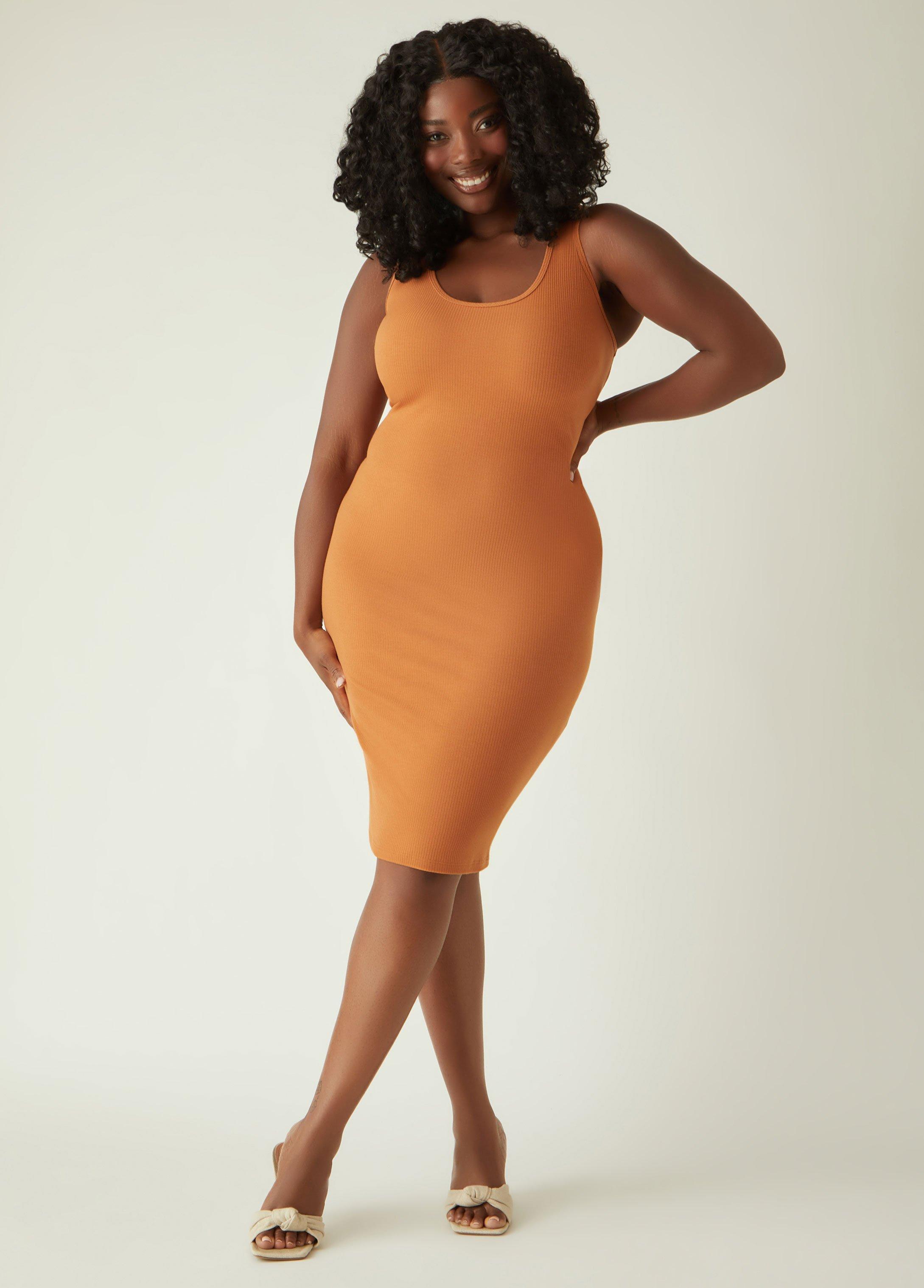 Plus Size Ribbed Tank Dress Ashley Stewart Product Image