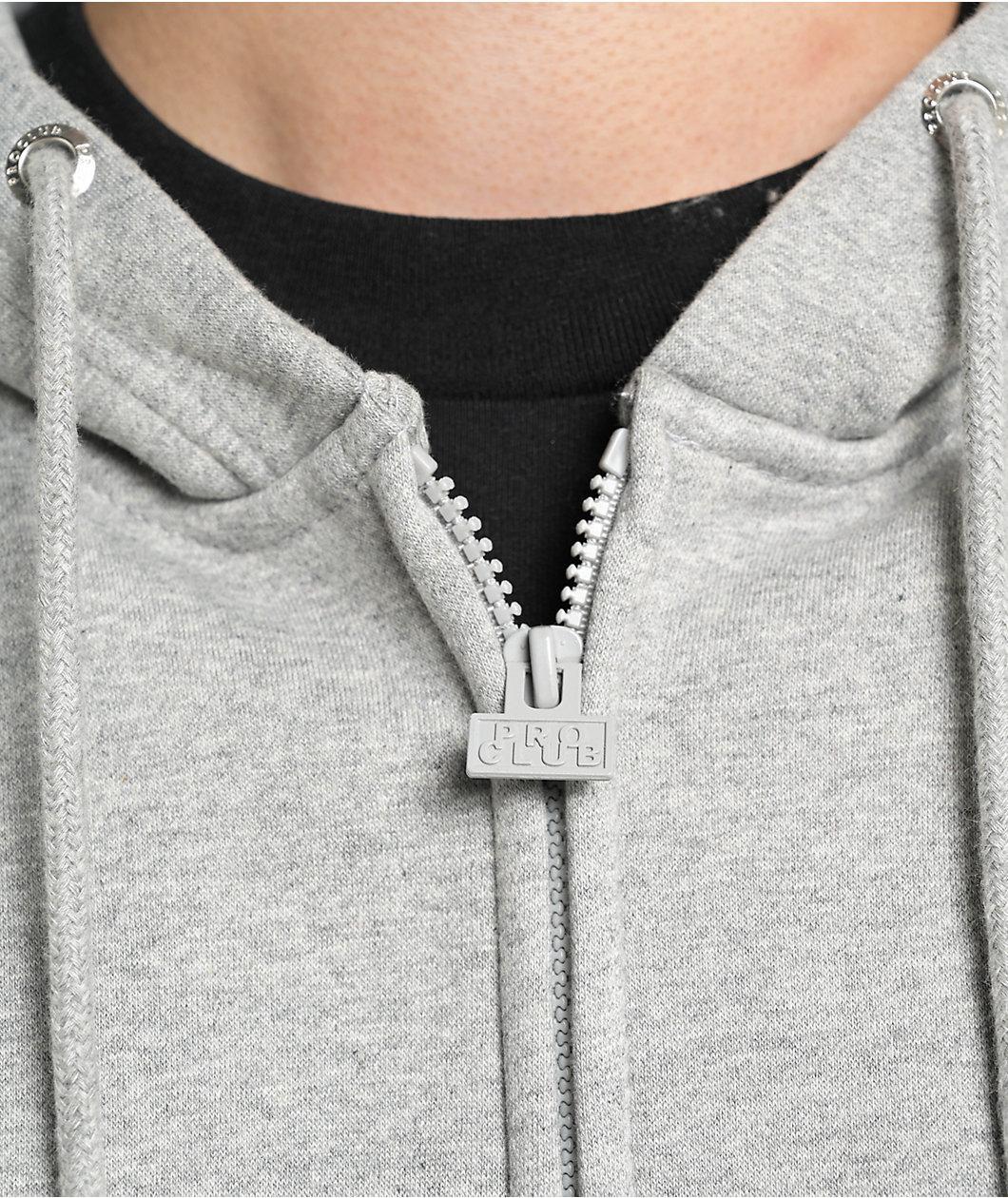 Pro Club Heavyweight Grey Zip Hoodie Product Image