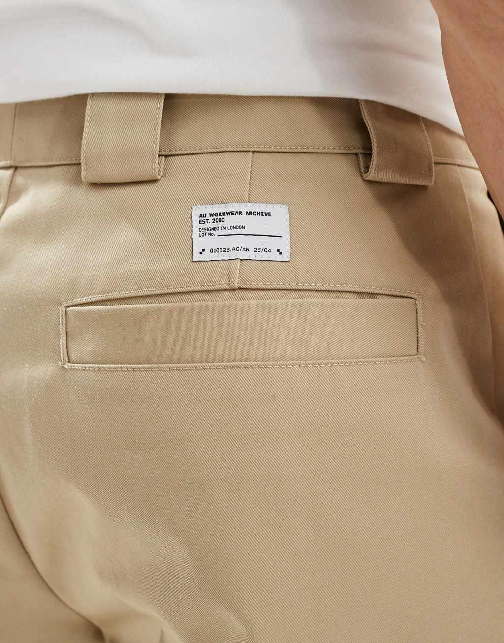 ASOS DESIGN workwear chino with wide belt loops in stone Product Image