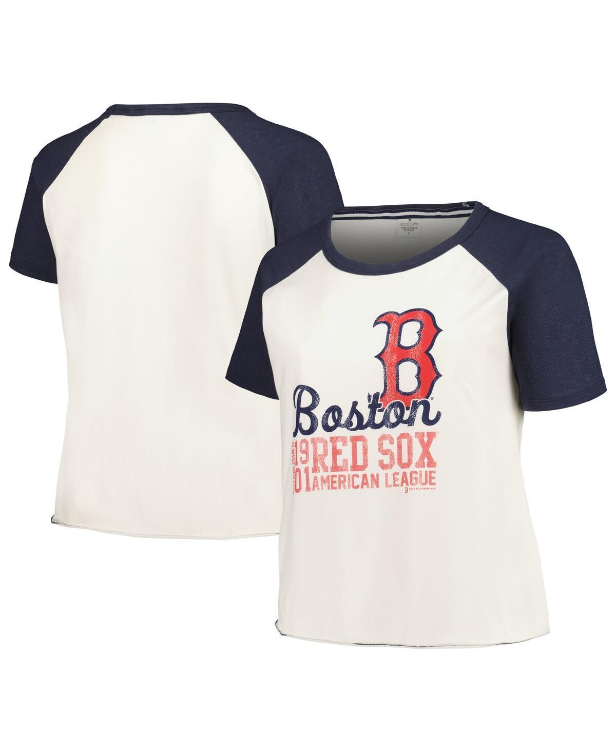 Womens Soft as a Grape Boston Red Sox Plus Size Baseball Raglan T-Shirt Product Image