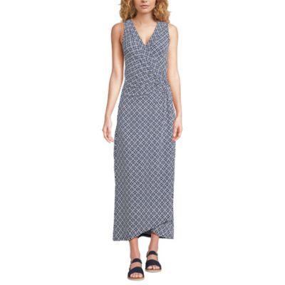 Womens Lands End High Neck Cover-Up Maxi Dress Black Product Image