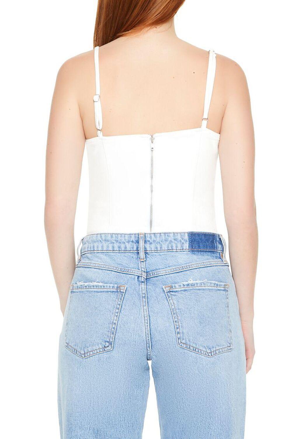 Rosette Denim Bodysuit | Forever 21 Product Image