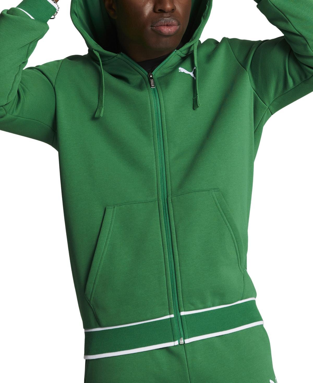 Puma Mens Vintage Sport Regular-Fit Tipped Full-Zip Fleece Hoodie Product Image