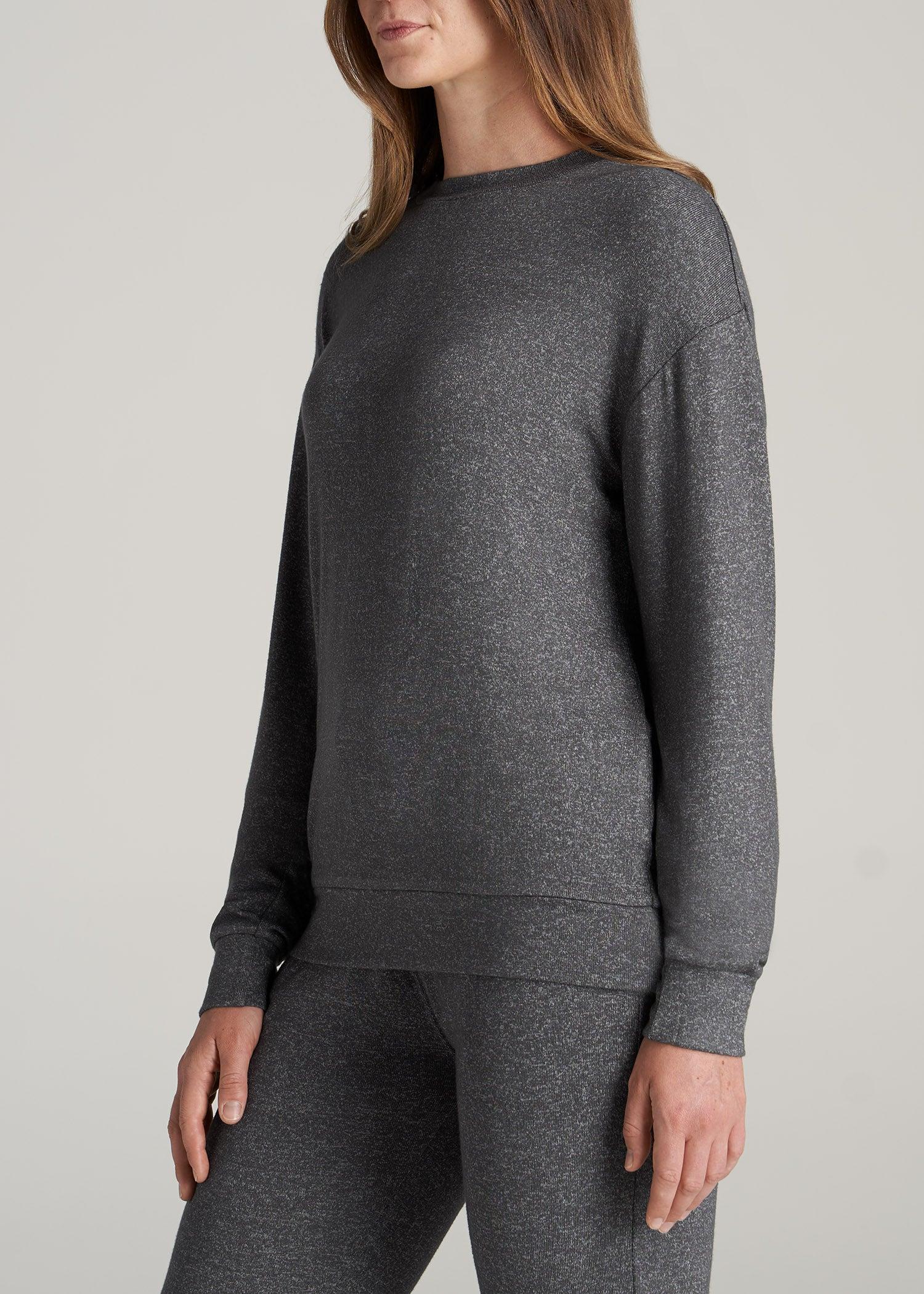 Cozy Lounge Crewneck in Charcoal Mix - Tall Women's Shirts Female Product Image