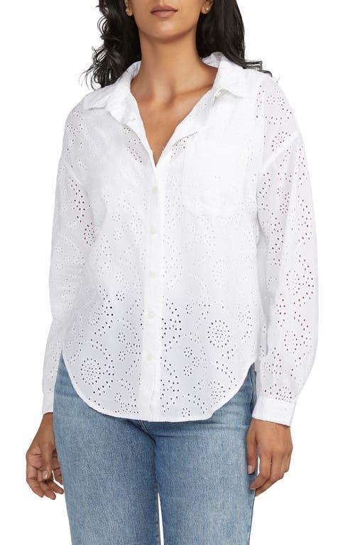 Jag Jeans Relaxed Cotton Eyelet Button-Up Shirt Product Image