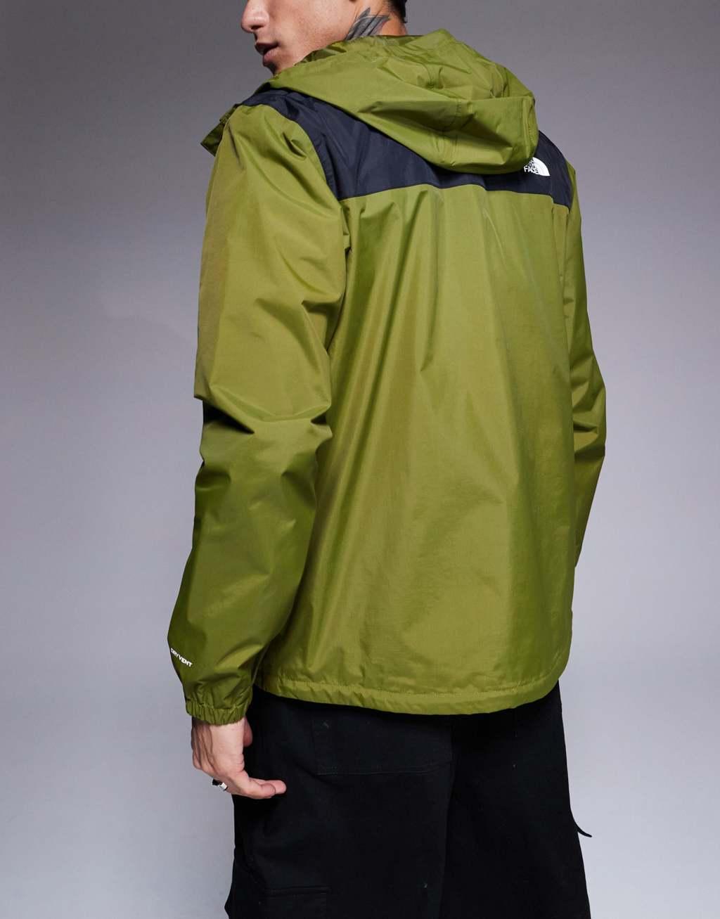 The North Face Antora hooded jacket in olive green and black Product Image