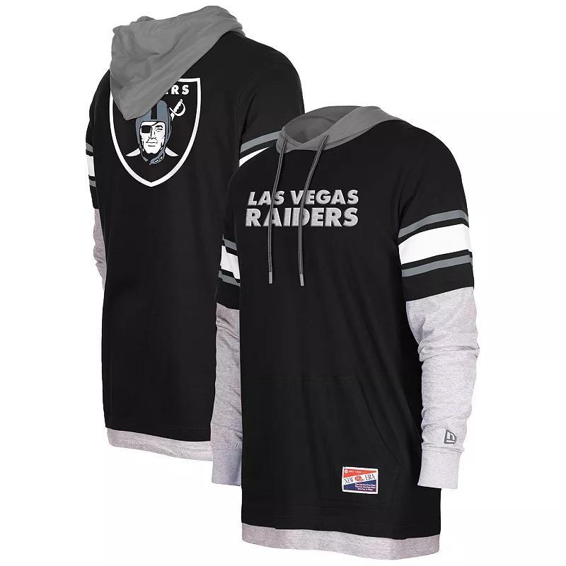 Mens New Era Black Las Vegas Raiders Current Day Long Sleeve Hoodie T-Shirt Product Image