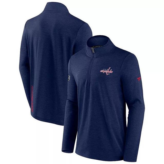 Mens Fanatics Branded Heather Navy Washington Capitals Authentic Pro Rink Quarter-Zip Jacket Product Image