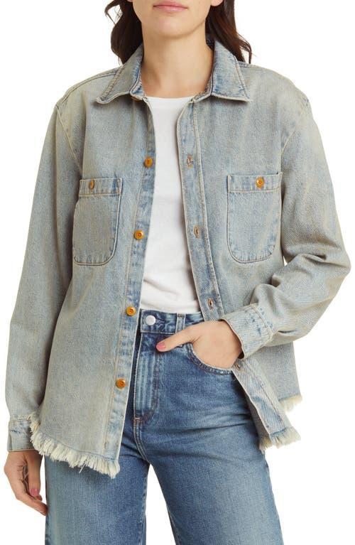 THE GREAT. The Venture Fray Denim Shirt Jacket Product Image