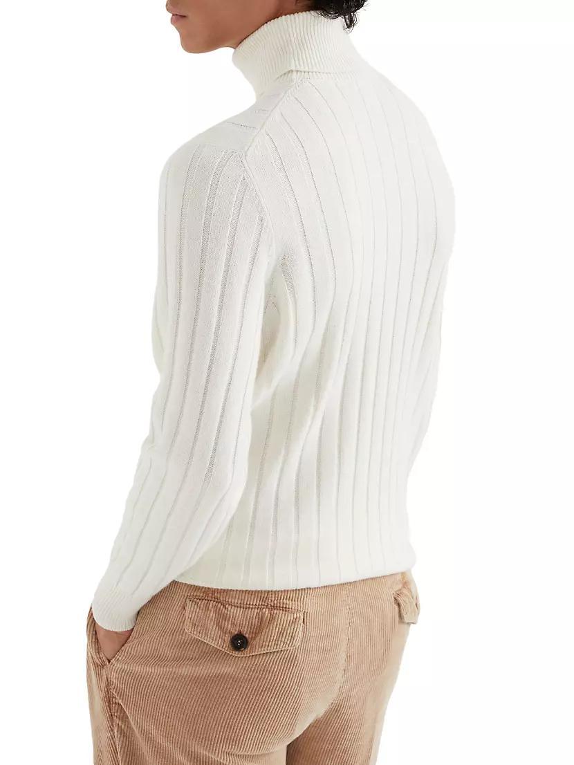 Cashmere Flat Rib Turtleneck Sweater Product Image