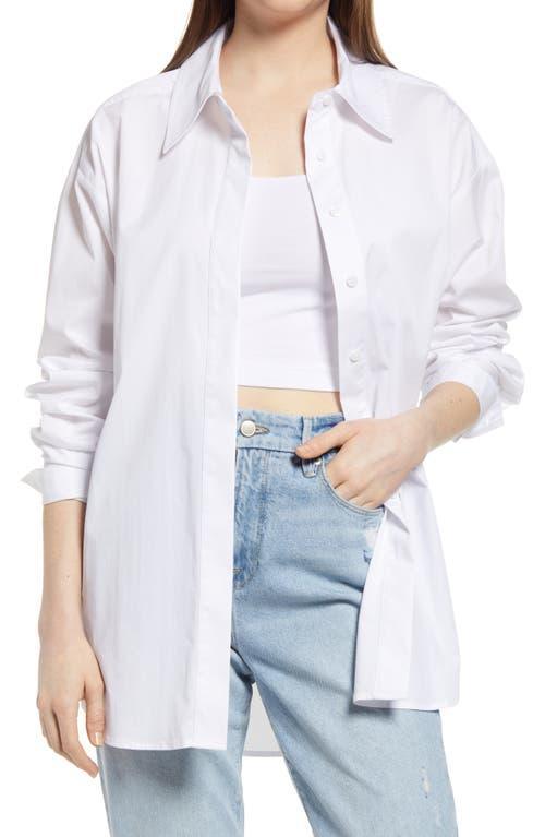 Womens Oversized Unisex Cotton-Blend Shirt Product Image