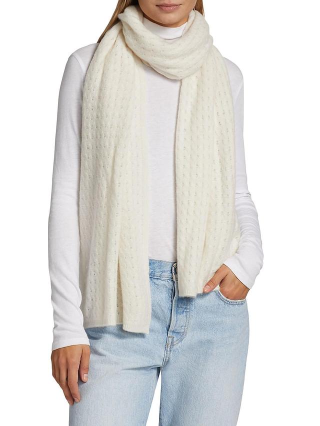 Womens Pointelle-Knit Cashmere Scarf Product Image