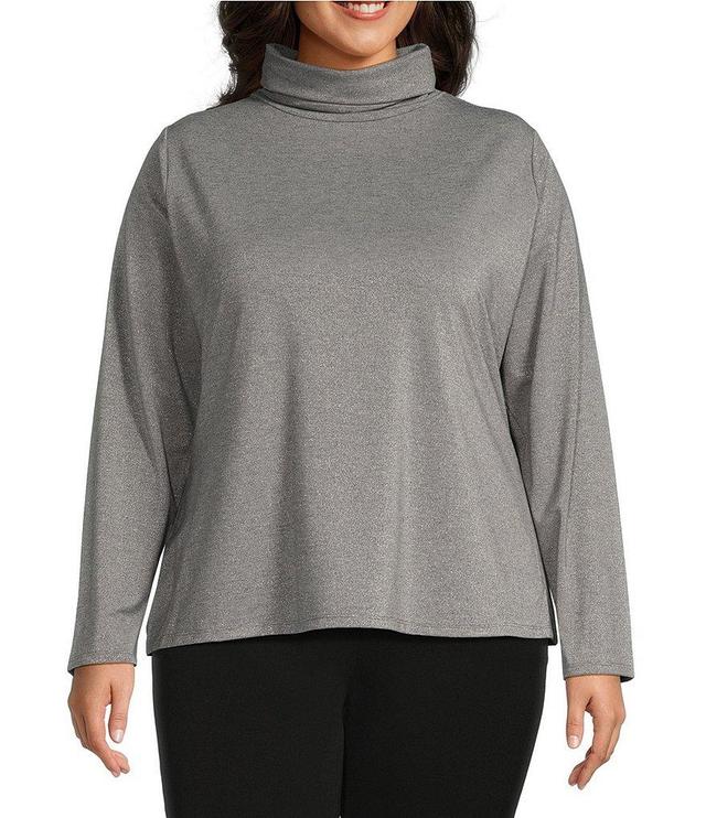 Investments Plus Size Knit Long Sleeve Turtle Neck Top Product Image