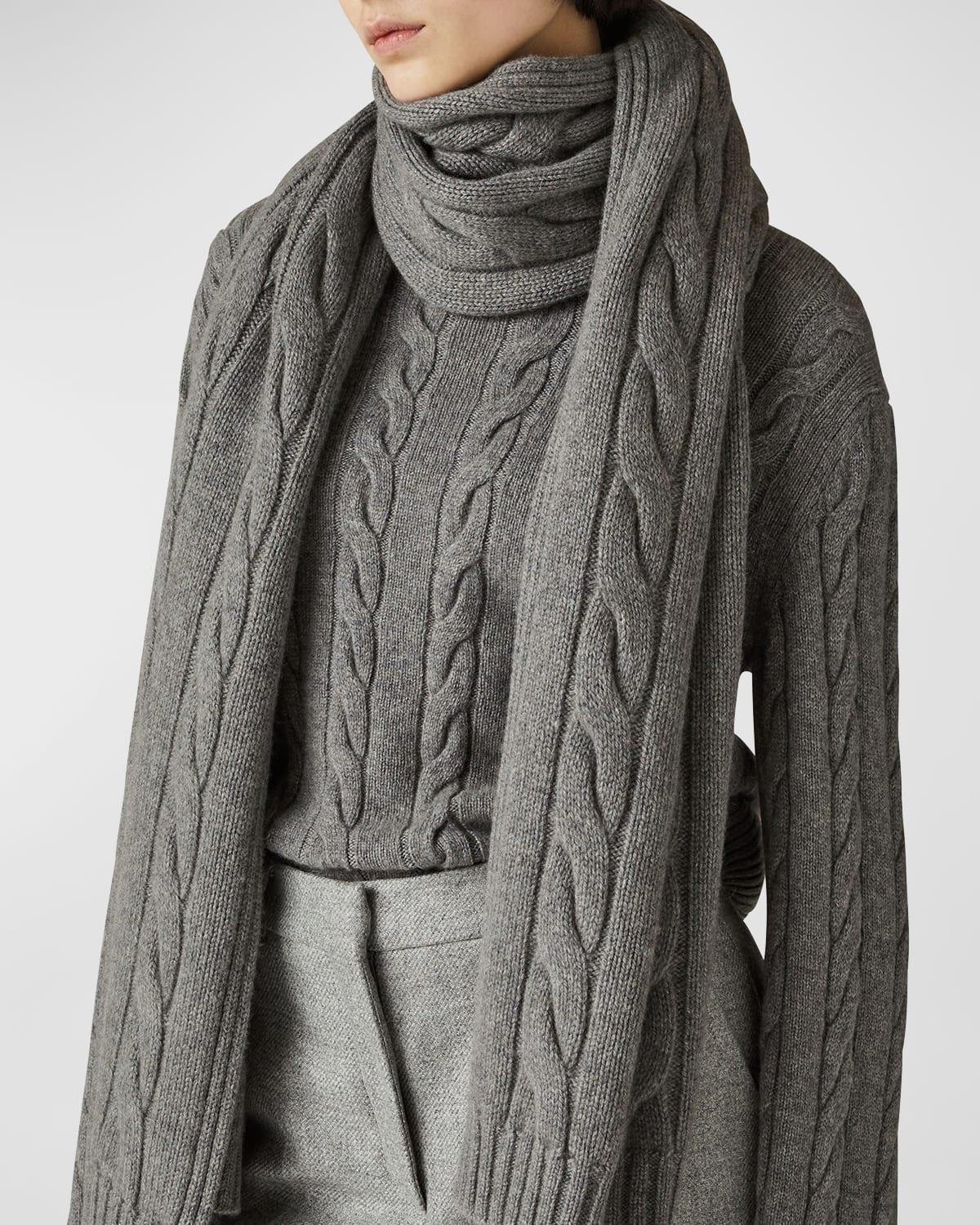 Cashmere Cable Knit Scarf Product Image