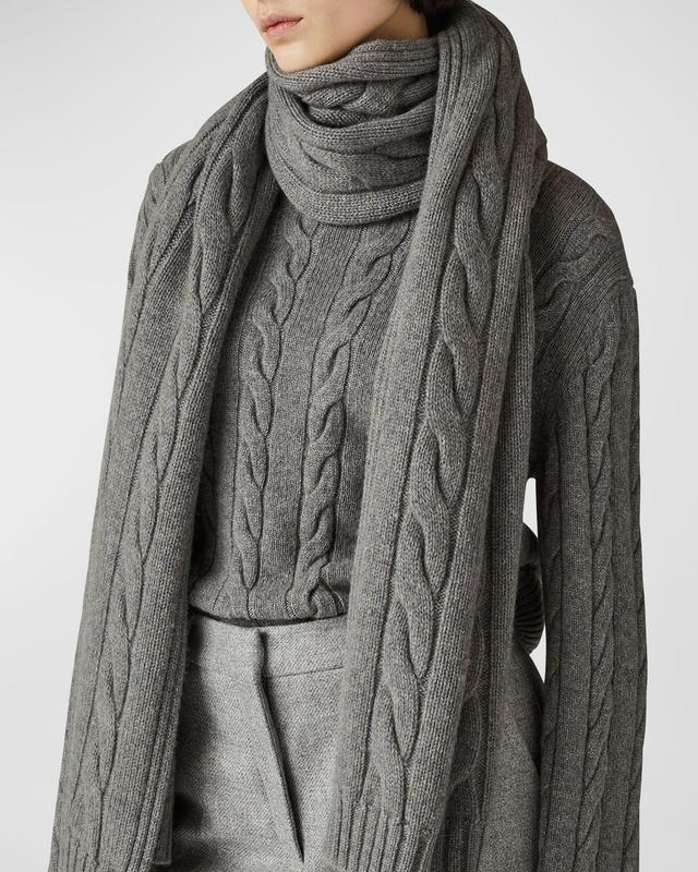 Womens Napier Cashmere Cable-Knit Scarf Product Image