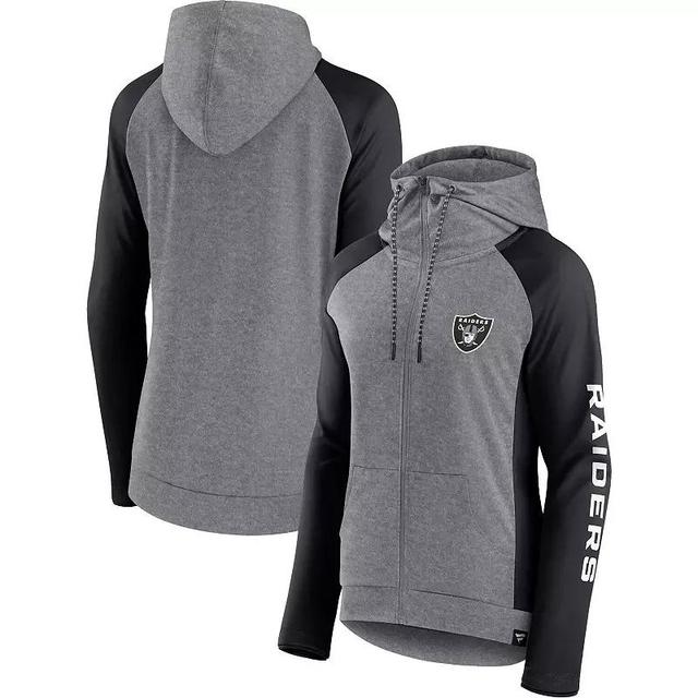 Womens Fanatics Heather Gray Denver Broncos Blind Side Lightweight Full-Zip Hoodie - Heather Gray Product Image