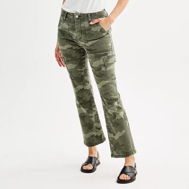 Womens Sonoma Goods For Life Ankle Cargo Flare Pants Green product image