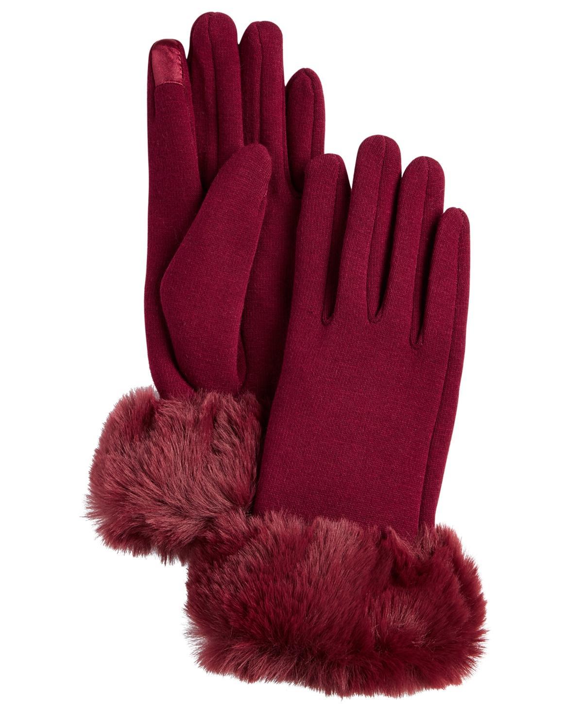 Marcus Adler Womens Faux Fur Cuff Jersey Touchscreen Glove Product Image