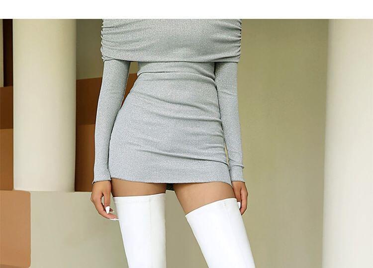 Block Heel Faux Leather Over The Knee Boots Product Image