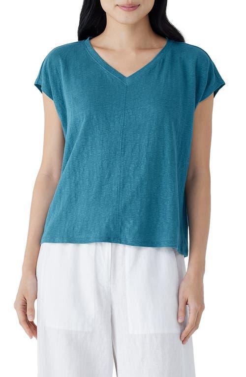 Eileen Fisher V-Neck Organic Linen T-Shirt Product Image