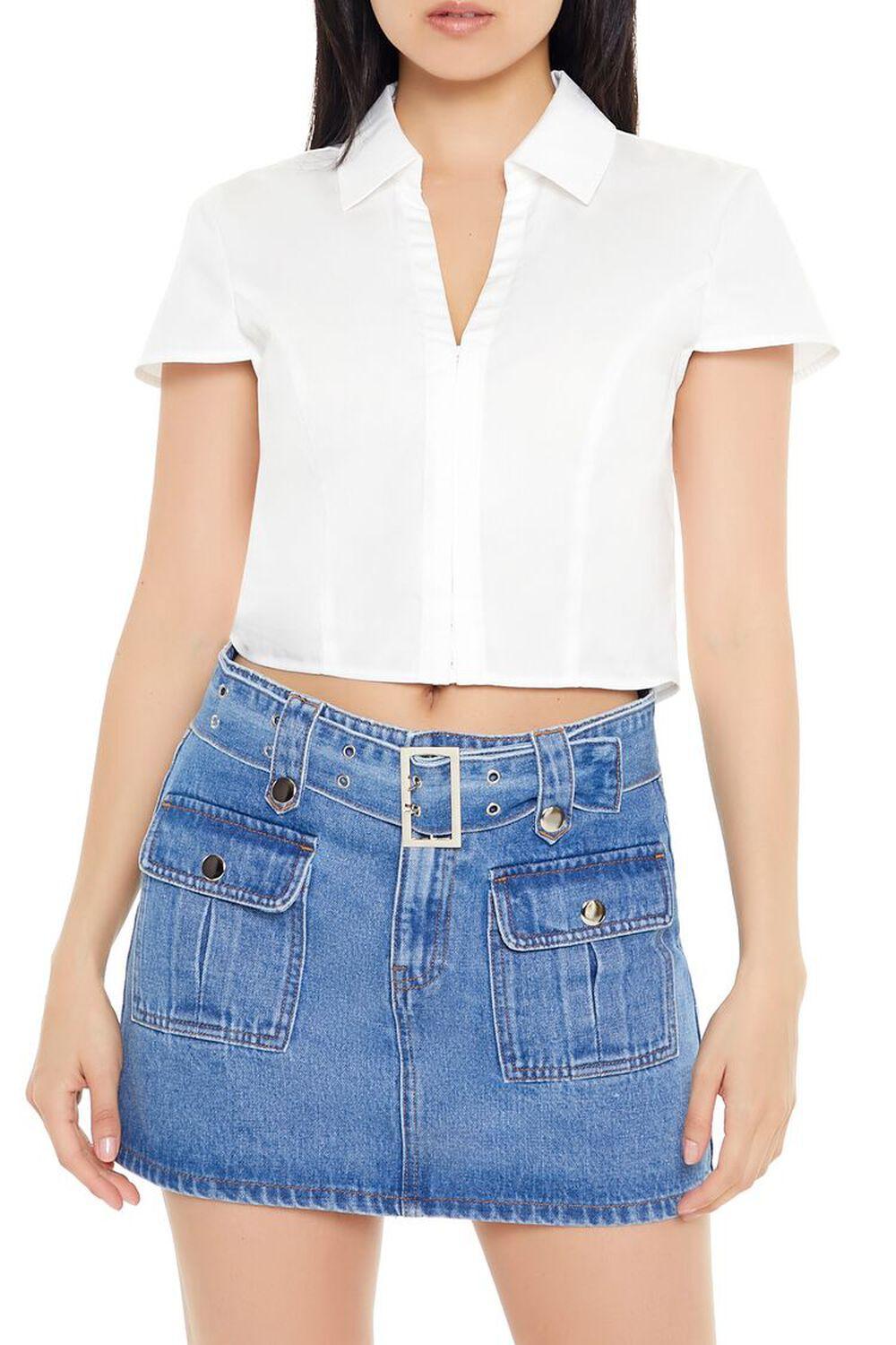 Poplin Cropped Shirt | Forever 21 Product Image