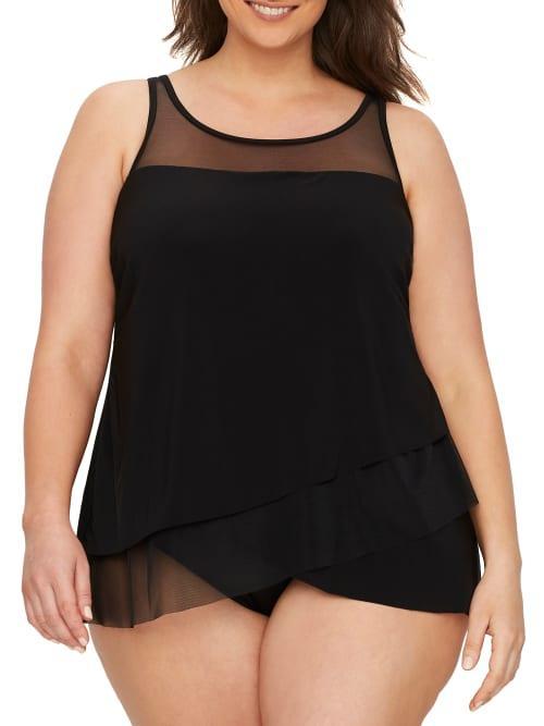 Plus Size Illusionists Mirage Underwire Tankini Top Product Image