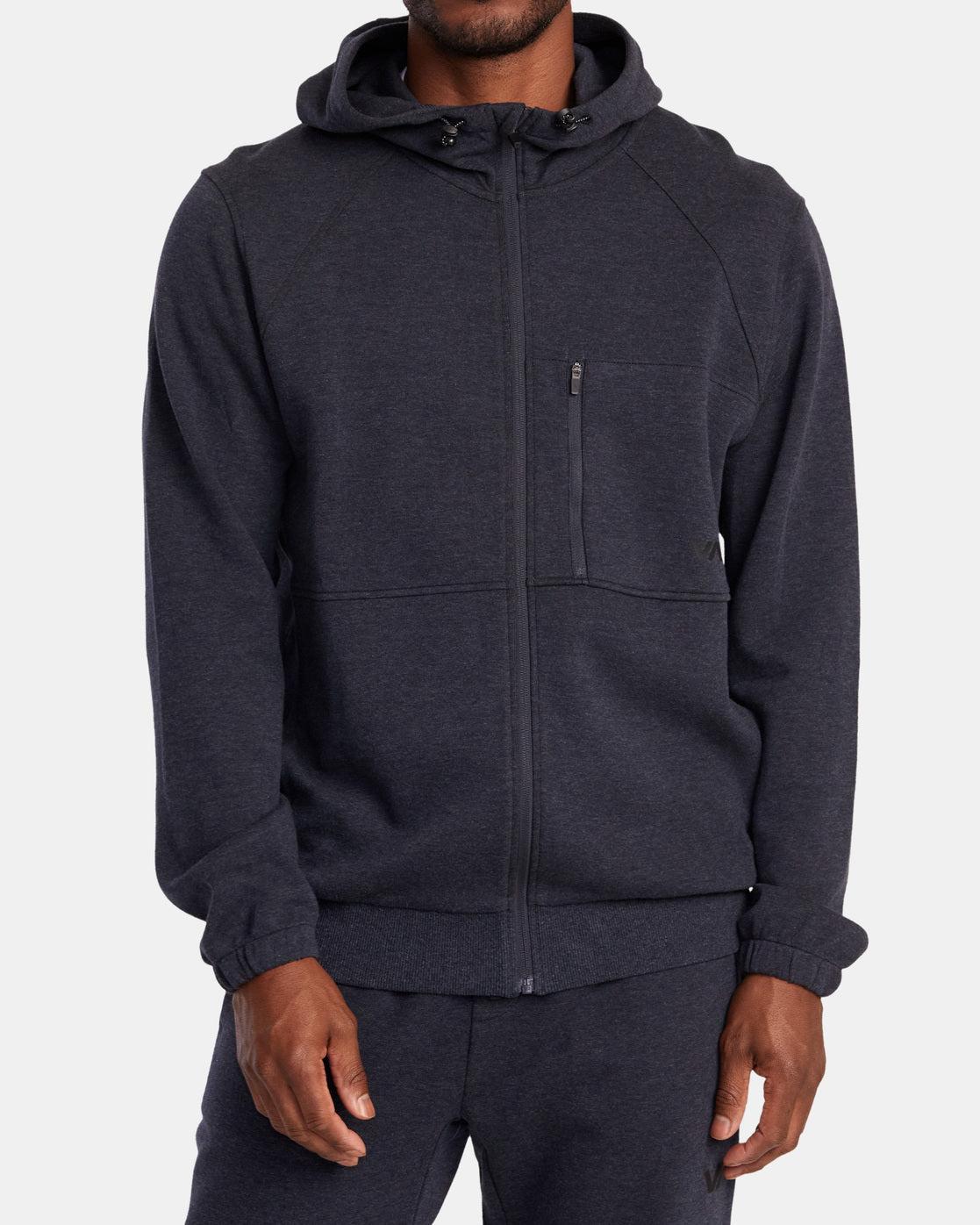 Tech Zip-Up Fleece Hoodie II - Navy Heather Product Image