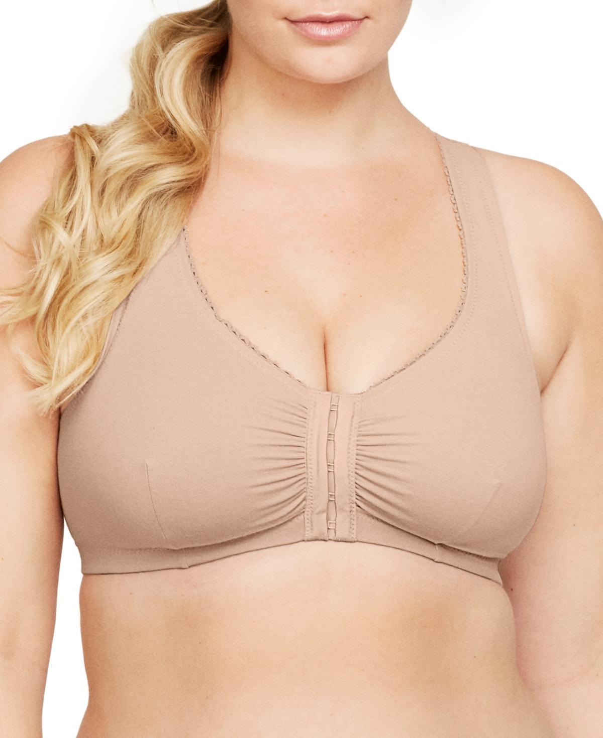 Womens Full Figure Plus Size Complete Comfort Wirefree Cotton T-Back Bra 1908 Product Image